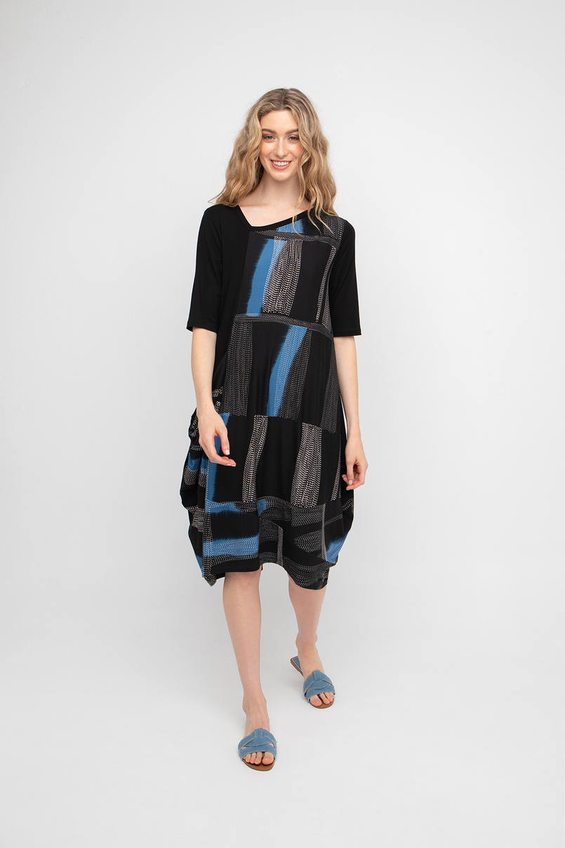 Ozai N Ku Kleid blau-schwarz