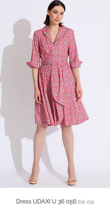 Alembika Kleid blau Muster aus Jersey