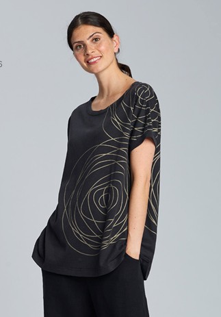 Vetono Shirt print schwarz oder hellblau