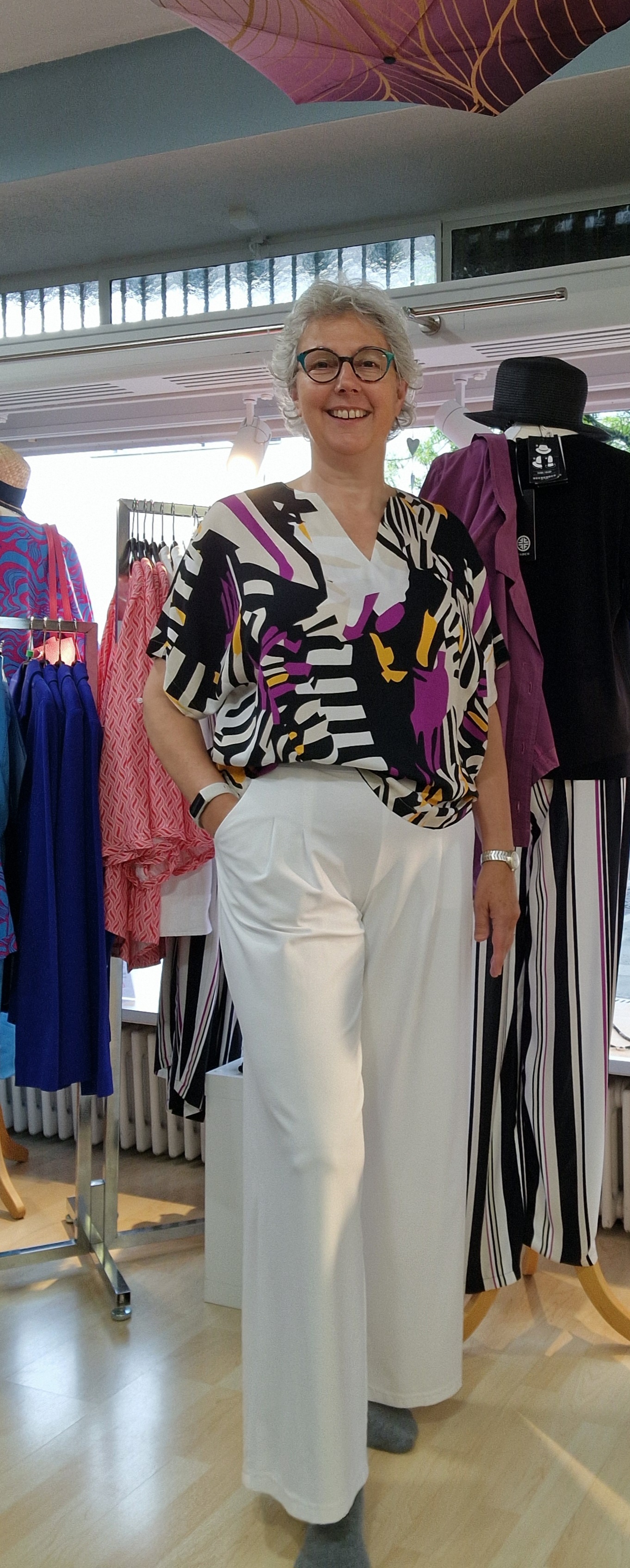 Faber Woman, weite, weisse Hosen